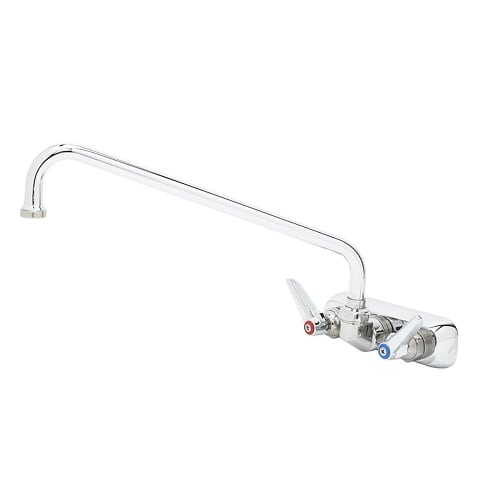 T&S B-1117 Splash Mount Faucet - 10" Swing Spout, 4" Centers
