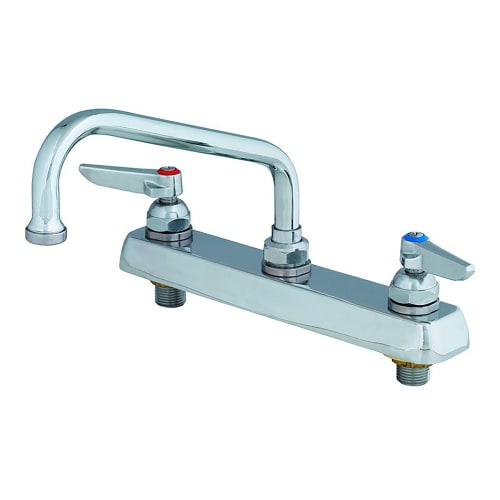 T&S B-1121 Deck Mount Faucet - 8" Swing Spout, 8" Centers