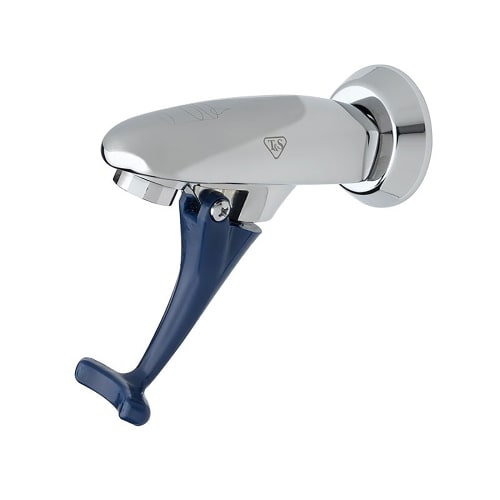 T&S B-1200 Faucet, Push Back Glass Filler, Wall Mounted, Adjustable Flange