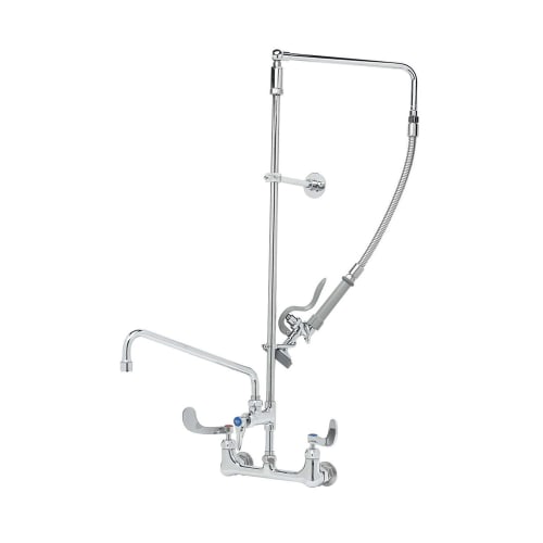 T&S B-2466 Wall Mount Pre Rinse Faucet w/ 20" Hose & 4" Wrist Action Handles