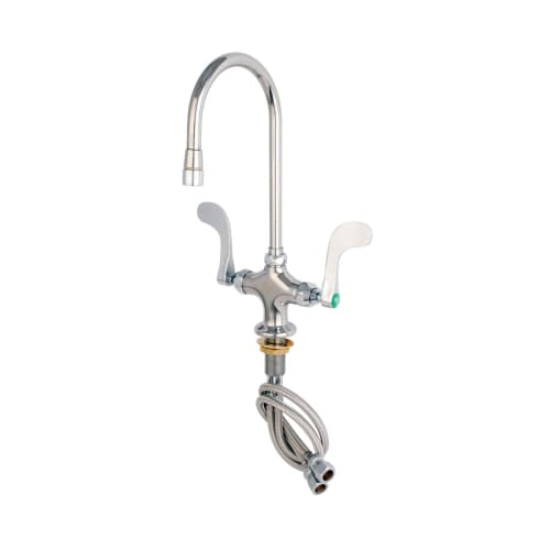 T&S BL-5704-05 Lab Mixing Faucet w/ Swivel Gooseneck, Aerator, 4" Handles