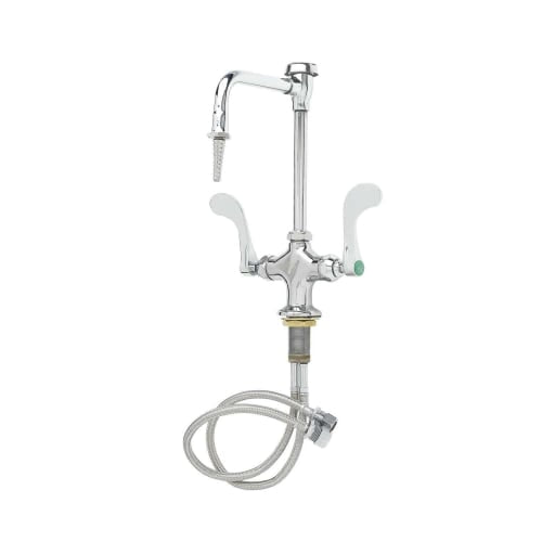 T&S BL-5704-08WH4 Lab Mix Faucet w/ Rigid Vacuum Breaker Nozzle, Serrated Tip