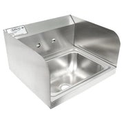 Splash Wall Mount Commercial Hand Sink w/ 13 3/4"L x 9 7/8"W x 5 3/8"D Bowl, Side Splashes (HS-GF-SS-14-10-5)