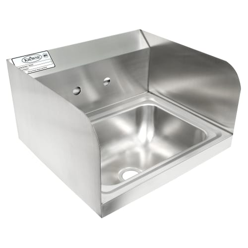 Splash Wall Mount Commercial Hand Sink w/ 13 3/4"L x 9 7/8"W x 5 3/8"D Bowl, Side Splashes (HS-GF-SS-14-10-5)