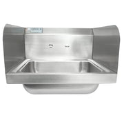 Splash Wall Mount Commercial Hand Sink w/ 13 3/4"L x 9 7/8"W x 5 3/8"D Bowl, Side Splashes (HS-GF-SS-14-10-5)