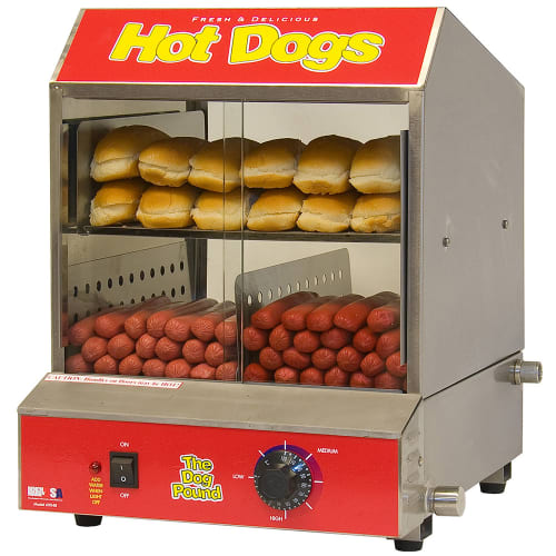 Winco 60048 Hot Dog Steamer w/ (164) Hot Dog & (36) Bun Capacity, 120v