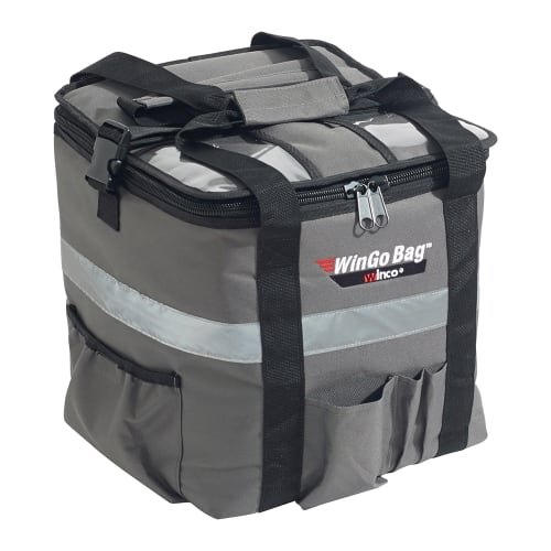 Winco BGCB-1212 WinGo Bag™ Insulated Food Delivery Bag - 12"W x 12"D x 12"H, Polyester, Gray