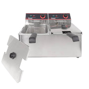 Winco EFT-32 Countertop Electric Fryer - (2) 16 lb Vats, 120v