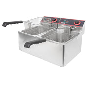 Winco EFT-32 Countertop Electric Fryer - (2) 16 lb Vats, 120v