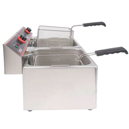 Winco EFT-32 Countertop Electric Fryer - (2) 16 lb Vats, 120v