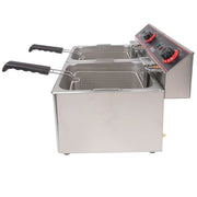 Winco EFT-32 Countertop Electric Fryer - (2) 16 lb Vats, 120v