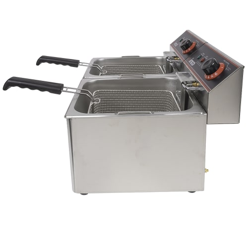 Winco EFT-32 Countertop Electric Fryer - (2) 16 lb Vats, 120v