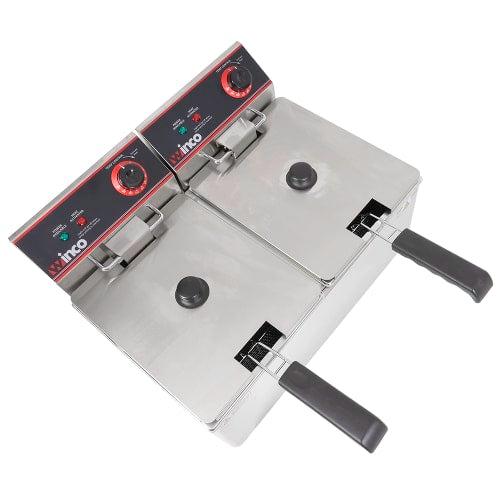 Winco EFT-32 Countertop Electric Fryer - (2) 16 lb Vats, 120v