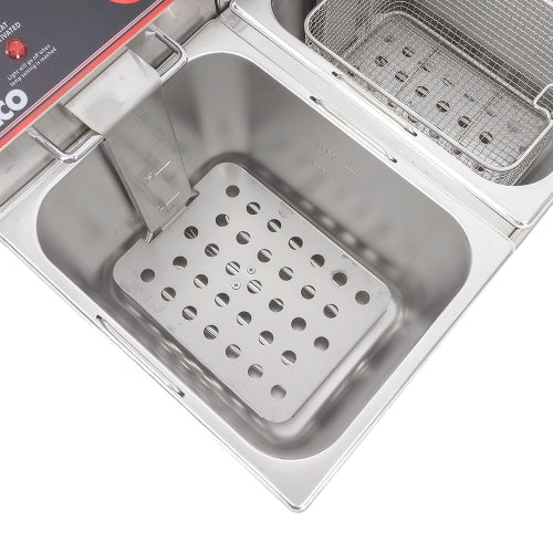 Winco EFT-32 Countertop Electric Fryer - (2) 16 lb Vats, 120v