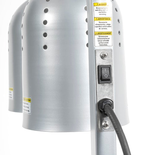 Winco EHL-2C 2 Bulb Heat Lamp w/ Adjustable Arm - Stainless Steel, 120v