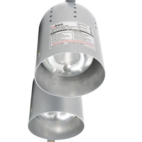 Winco EHL-2C 2 Bulb Heat Lamp w/ Adjustable Arm - Stainless Steel, 120v