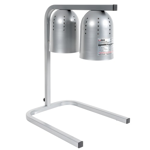 Winco EHL-2C 2 Bulb Heat Lamp w/ Adjustable Arm - Stainless Steel, 120v