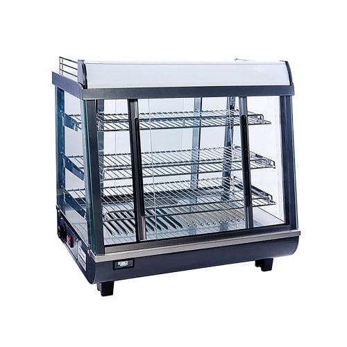 Winco HDM-26 26 1/2" Self Service Countertop Heated Display Case - (3) Shelves, 120v
