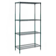 Winco VEXS-1848 48" NSF 4-Tier Epoxy Coated Wire Shelf Kit - 18"W, 72"H