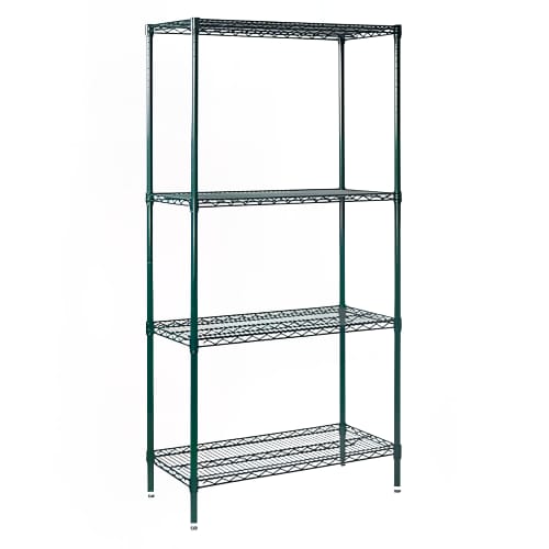 Winco VEXS-1848 48" NSF 4-Tier Epoxy Coated Wire Shelf Kit - 18"W, 72"H