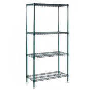 Winco VEXS-2436 36" NSF 4-Tier Epoxy Coated Wire Shelf Kit - 24"W, 72"H