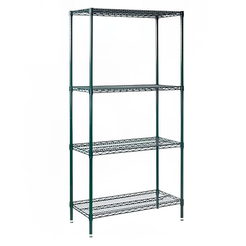 Winco VEXS-2436 36" NSF 4-Tier Epoxy Coated Wire Shelf Kit - 24"W, 72"H
