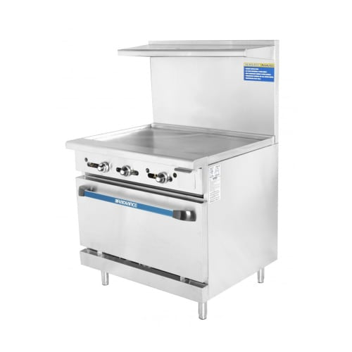 Turbo Air TAR-36G 36" Gas Range w/ Full Griddle & Standard Oven, Natural Gas