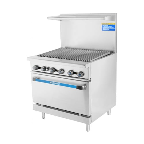 Turbo Air TAR-36RB 36" Gas Range w/ Full Charbroiler & Standard Oven, Natural Gas
