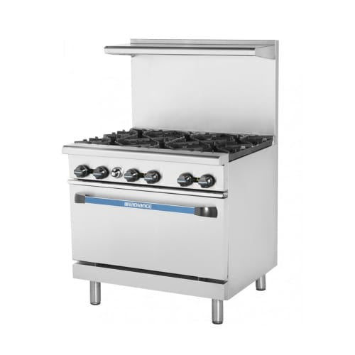 Turbo Air TAR-6 36" 6 Burner Gas Range w/ Standard Oven, Natural Gas