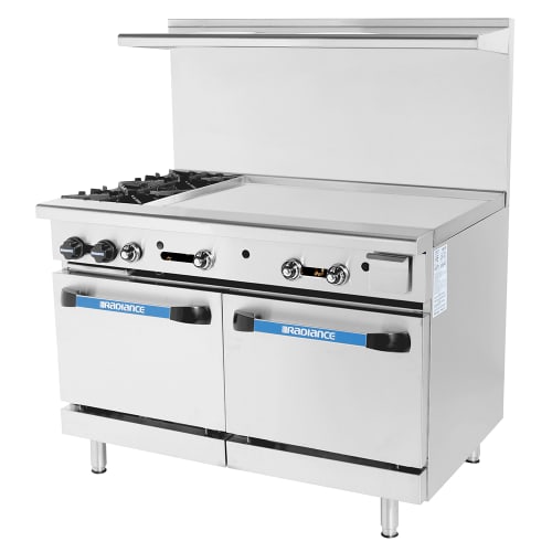 Turbo Air TARG-2B36G 48" 2 Burner Gas Range w/ Griddle & (2) Standard Ovens, Natural Gas