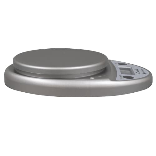 San Jamar SCDG11M Escali 11 lb Round Digital Scale - 8 1/2" x 6", Metallic