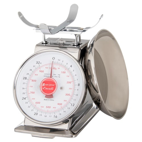 San Jamar SCDLB2 Escali 2 lb Dial Scale w/ Removable Platform - 6" x 6", Stainless