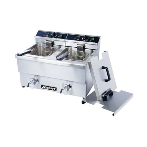 Adcraft DF-12L/2 Countertop Electric Fryer - (2) 25 lb Vats, 208v/1