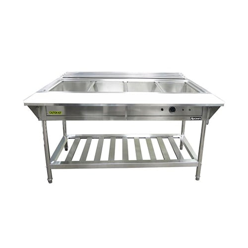 Adcraft EST-240 57 1/4" Hot Food Table w/ (4) Wells & Undershelf, 208 240v/1ph