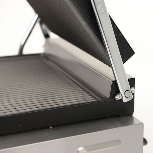 MoTak PGSG14 Single Commercial Panini Press w/ Cast Iron Grooved Plates, 120v