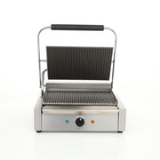 MoTak PGSG14 Single Commercial Panini Press w/ Cast Iron Grooved Plates, 120v