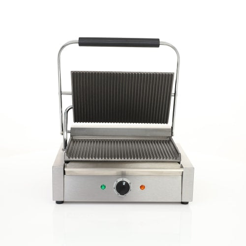 MoTak PGSG14 Single Commercial Panini Press w/ Cast Iron Grooved Plates, 120v
