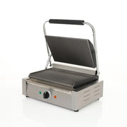 MoTak PGSG14 Single Commercial Panini Press w/ Cast Iron Grooved Plates, 120v