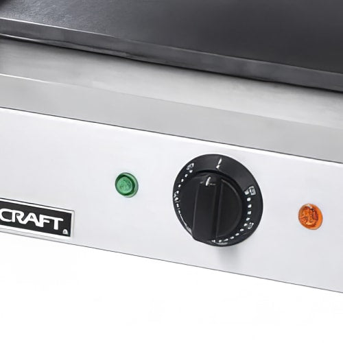 Adcraft SG-811E/F Single Commercial Panini Press w/ Cast Iron Smooth Plates, 120v