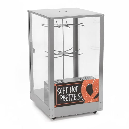 Nemco 6403 Revolving Pretzel Merchandiser w/ Illuminated Interior & 27 1/4 x 15 1/8 x 18 1/8", 120V