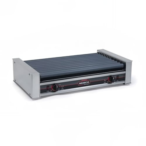 Nemco 8045W 45 Hot Dog Roller Grill w/ Manual Controls - Flat Top, 120v
