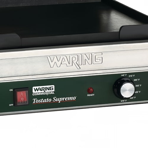 Waring WDG250 Double Commercial Panini Press w/ Cast Iron Grooved & Smooth Plates, 120v