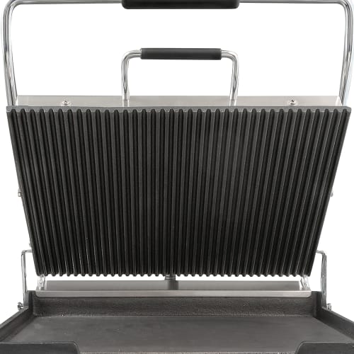 Waring WDG250T Double Commercial Panini Press w/ Cast Iron Grooved & Smooth Plates, 120v