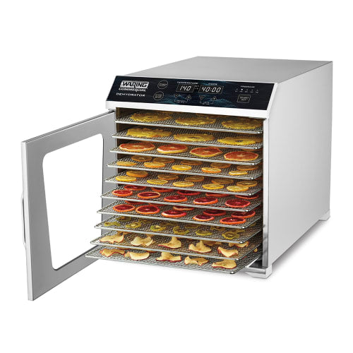 Waring WDH10 10 Tray Countertop Commercial Dehydrator w/ Glass Door