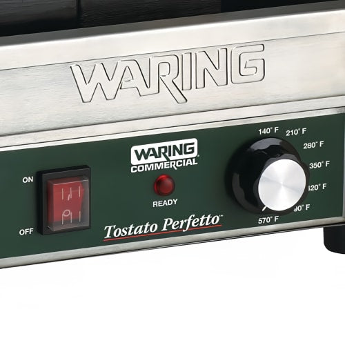 Waring WFG150 Single Commercial Panini Press w/ Cast Iron Smooth Plates, 120v