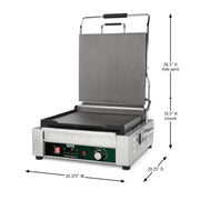Waring WFG275TX Single Commercial Panini Press w/ Cast Iron Smooth Plates - 120v