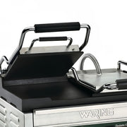 Waring WFG300 Double Commercial Panini Press w/ Cast Iron Smooth Plates, 240v/1ph