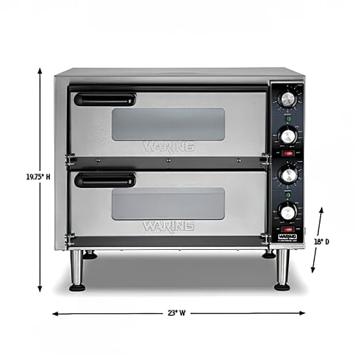 Waring WPO350 Countertop Double Multi-Purpose Deck Oven - 240v