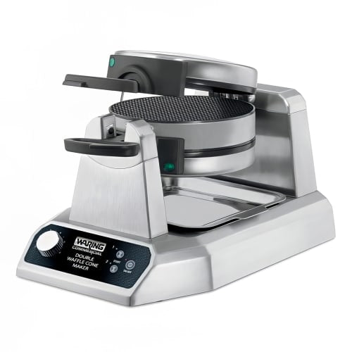 Waring WWCM200 Non-Stick Double Waffle Cone Maker w/ (120) 7" Per Hour, Rotary