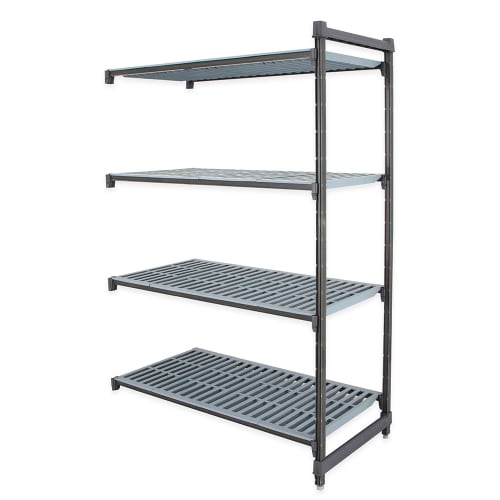 Cambro CBA183672V4580 36" NSF 4-Tier Polymer Shelf Kit - Camshelving® Basics Plus, 18"W, 72"H